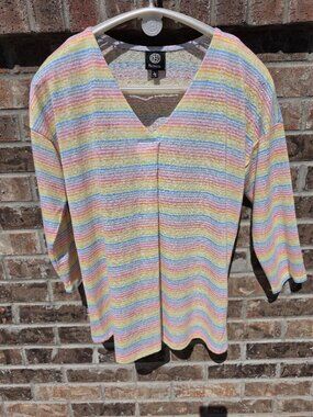 Bobeau Colorful Summer Shirt Size L